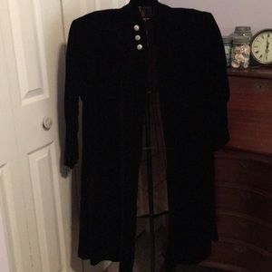 Hand made vintage velvet coat dress trench in velvet